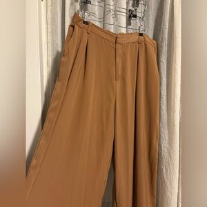 Tronjori Women's Wide Leg Tan Slacks Size 2XL